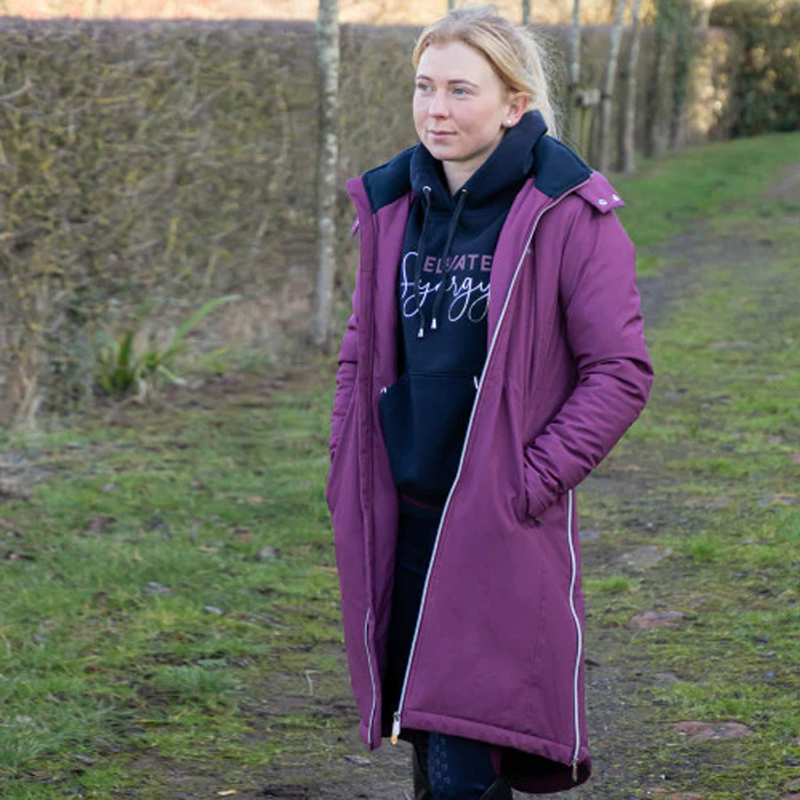 Hy Equestrian Synergy Guard Waterproof Coat - Fig/Navy-1